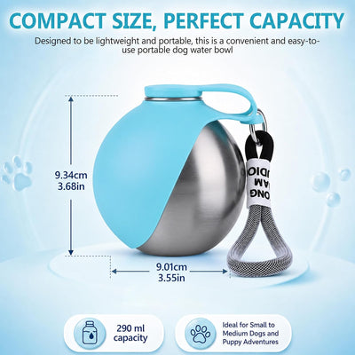 Portable Dog Water Bottle with Foldable Bowl