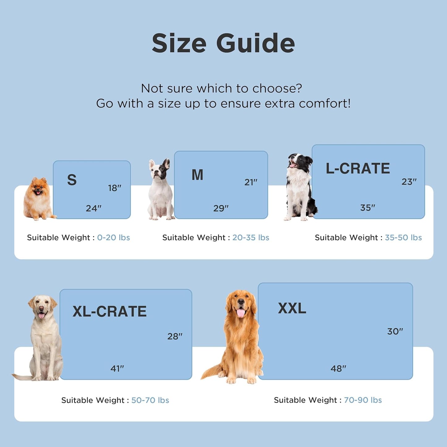 Cooling Mat for Large Dogs, Breathable Cooling Crate Pad Indoor for Pet with Chill Cool Fiber as Cooling Topper