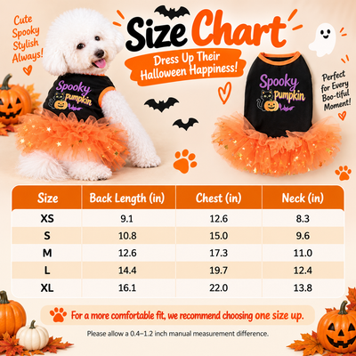 Komavic Halloween Dog Tutu Dress for Parties & Photos - Soft Lightweight Costume for Small Dogs