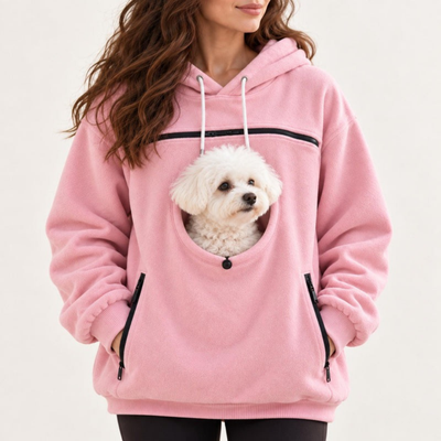 Pet Carrier Hoodie for Small Dogs and Cats, Hands Free Dog Carrying Sweatshirt, Cozy Pet Pouch Hoodie for Puppy and Cat Travel