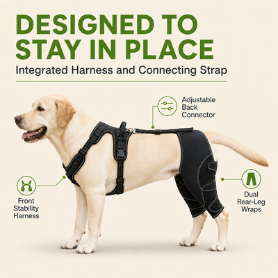 Komavic Dual Rear Leg Dog Support Brace with Harness