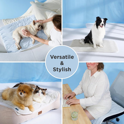 Cooling Mat for Large Dogs, Breathable Cooling Crate Pad Indoor for Pet with Chill Cool Fiber as Cooling Topper