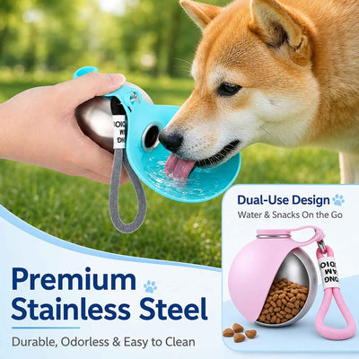 Portable Dog Water Bottle with Foldable Bowl