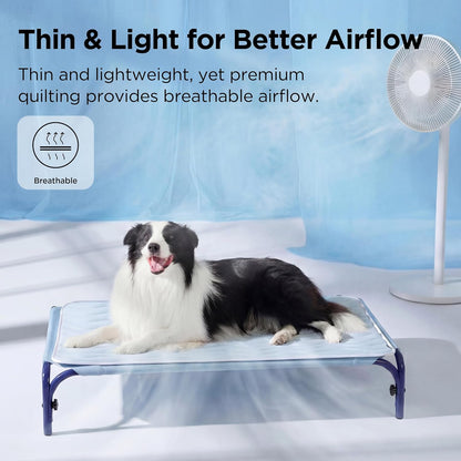Cooling Mat for Large Dogs, Breathable Cooling Crate Pad Indoor for Pet with Chill Cool Fiber as Cooling Topper