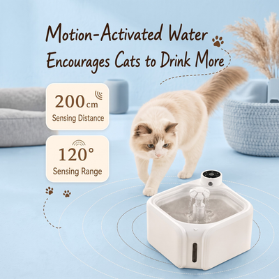 Komavic Smart Pet Water Fountain Automatic Sensor Water Dispenser Cat Circulating Filter Waterer 3 Modes