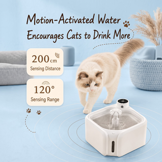Komavic Smart Pet Water Fountain Automatic Sensor Water Dispenser Cat Circulating Filter Waterer 3 Modes