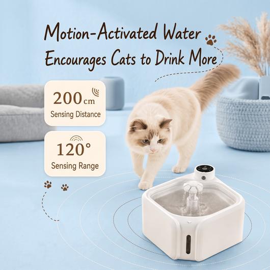 Komavic Smart Pet Water Fountain Automatic Sensor Water Dispenser Cat Circulating Filter Waterer 3 Modes