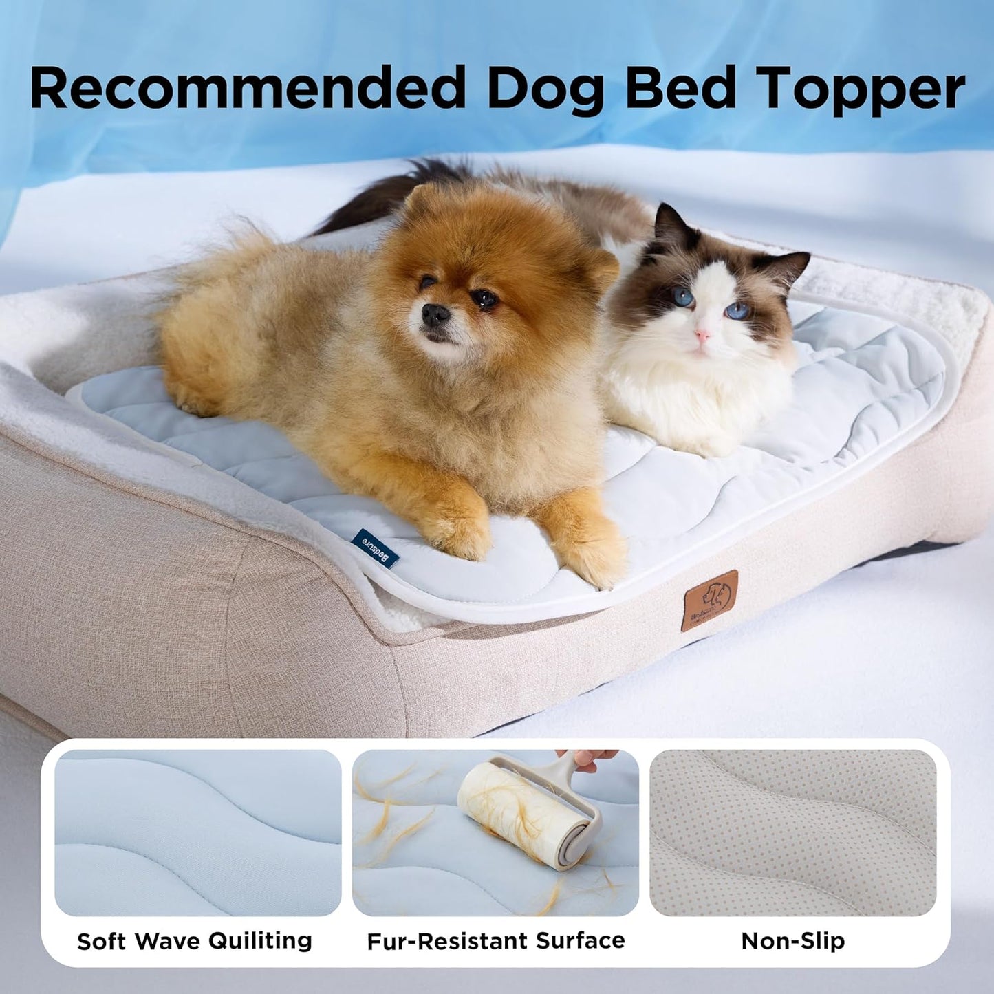 Cooling Mat for Large Dogs, Breathable Cooling Crate Pad Indoor for Pet with Chill Cool Fiber as Cooling Topper