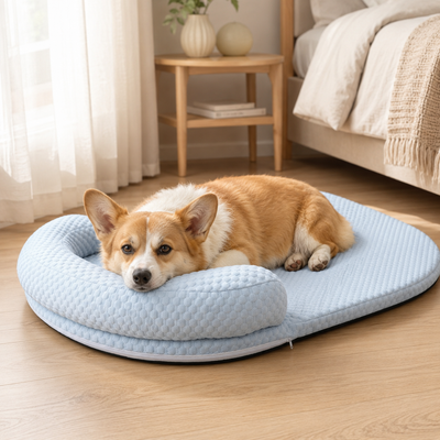 Komavic Cooling Pet Bed with Raised Bolster