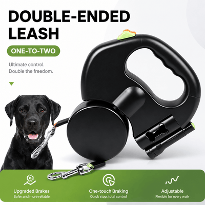 Komavic Dual Retractable Dog Leash for 2 Dogs