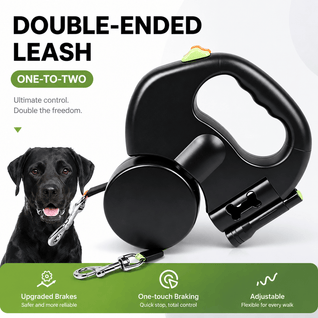 Komavic Dual Retractable Dog Leash for 2 Dogs