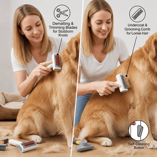 Komavic 2-in-1 Dematting & Deshedding Pet Brush