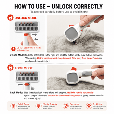 Komavic 2-in-1 Dematting & Deshedding Pet Brush