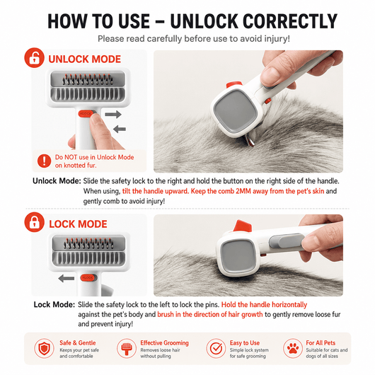 Komavic 2-in-1 Dematting & Deshedding Pet Brush