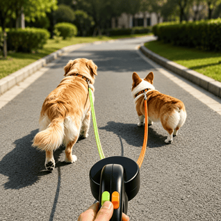 Komavic Dual Retractable Dog Leash for 2 Dogs