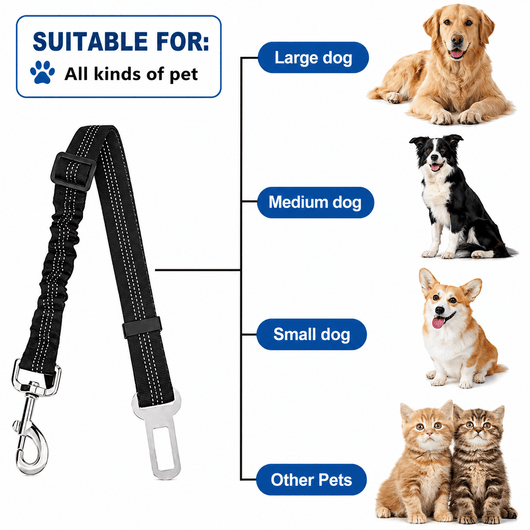 Komavic Shock Absorbing Bungee Dog Seat Belt