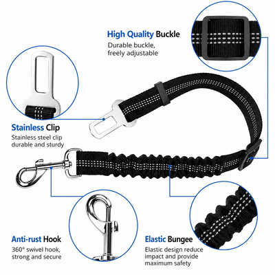 Komavic Shock Absorbing Bungee Dog Seat Belt