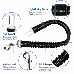 Komavic Shock Absorbing Bungee Dog Seat Belt