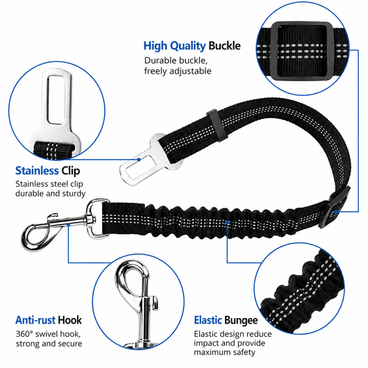 Komavic Shock Absorbing Bungee Dog Seat Belt
