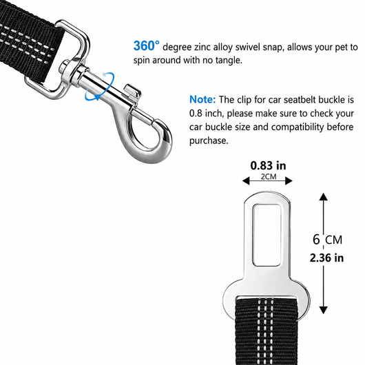 Komavic Shock Absorbing Bungee Dog Seat Belt