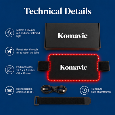 Komavic Dog Red Light Therapy Pad for Joint Care