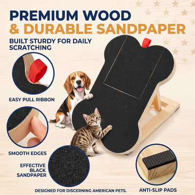 Wooden Dog Scratching Board, Nail Scraper for Pet
