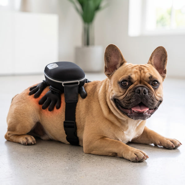 Komavic Hands-Free Dog Massager with Heat, Electric Calming Pet Kneading Therapy Harness, Rechargeable Cordless