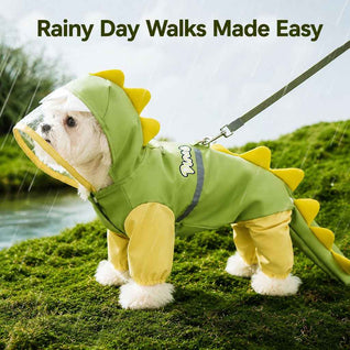 Komavic Waterproof Dinosaur Dog Raincoat
