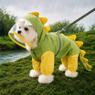 Komavic Waterproof Dinosaur Dog Raincoat