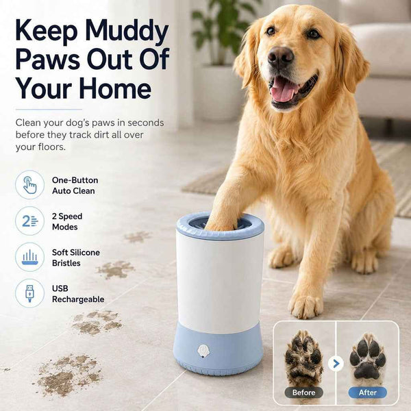 Paws in Awe Electric Pet Paw Cleaner Pro – USB Rechargeable Dog & Cat Paw Washer