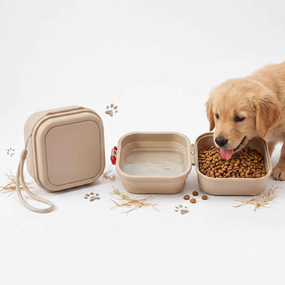 Komavic Portable 2-in-1 Folding Pet Bowl