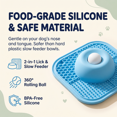 2-in-1 Interactive Rolling Lick Bowl – Slow Feeder & Enrichment Toy for Dogs & Cats