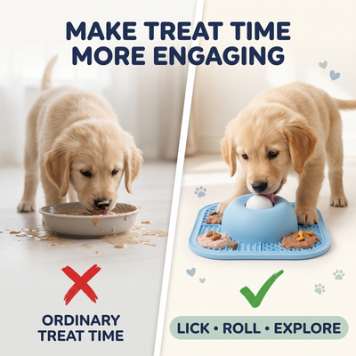 2-in-1 Interactive Rolling Lick Bowl – Slow Feeder & Enrichment Toy for Dogs & Cats