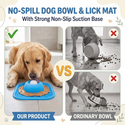 2-in-1 Interactive Rolling Lick Bowl – Slow Feeder & Enrichment Toy for Dogs & Cats