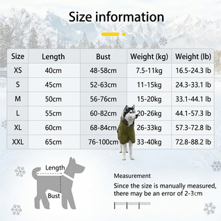 Komavic Windproof Dog Winter Coat with Leash Attachment