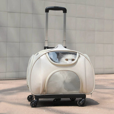 Komavic Large Capacity Travel Trolley Backpack Portable Pet Carrier Suitcase