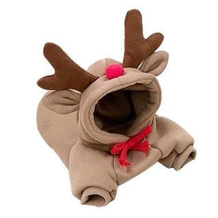 Komavic Reindeer Dachshund Xmas Hoodie | Fleece-Lined Dog Christmas Hoodie