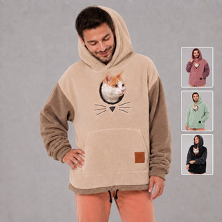 Komavic Cat Carrier Hoodie - Kangaroo Pouch Pet Carrier Sweatshirt for Cats & Puppies