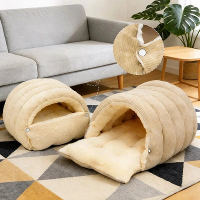 Komavic Corduroy Dachshund Cave Bed