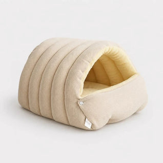 Komavic Corduroy Dachshunds Cave Bed - Plush Tunnel Dog Bed, 2-in-1