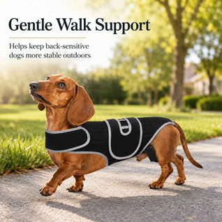 Komavic Dog Back Support Vest for Dachshunds & Senior Dogs | Adjustable Back Brace