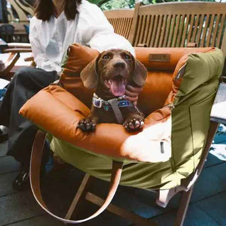 Komavic Dog Car Seat Bed – Faux Leather Booster Seat for Safe Travel