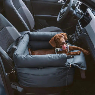 Komavic Dog Car Seat Bed – Faux Leather Booster Seat for Safe Travel