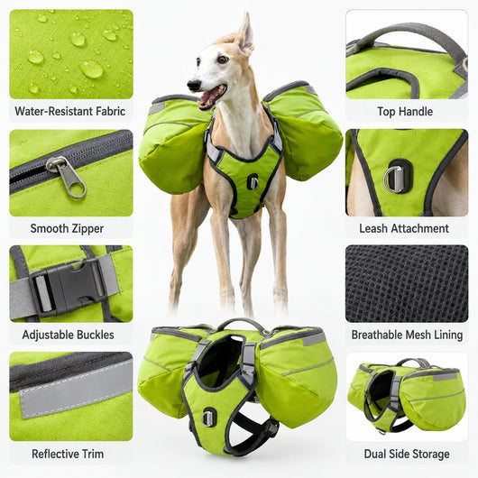 Komavic Dog Saddlebag Backpack Harness
