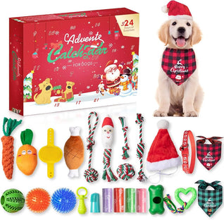 Komavic Dog Toys Advent Calendar 2026, 24-Day Christmas Countdown Gift Set with Interactive Chew Toys