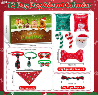 Komavic Dog Toys Advent Calendar 2026, 24-Day Christmas Countdown Gift Set with Interactive Chew Toys