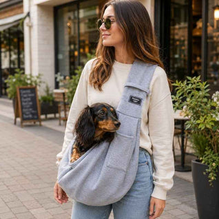 Komavic Hand-Free Dachshund Sling, Dog Carrier Tote Bag