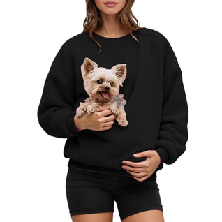 Komavic Hand Free Dog Carrier Sweater- Kangaroo Pouch Pet Carrier Sweatshirt for Small Dogs & Cats