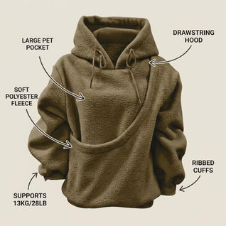 Komavic Pet Carrier Hoodie, Carrier Kangaroo for Pet Cat Carrier Fleece Hoodie Kitty Sling