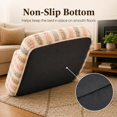 Komavic Plush Dog Sofa Bed with Bolster Support